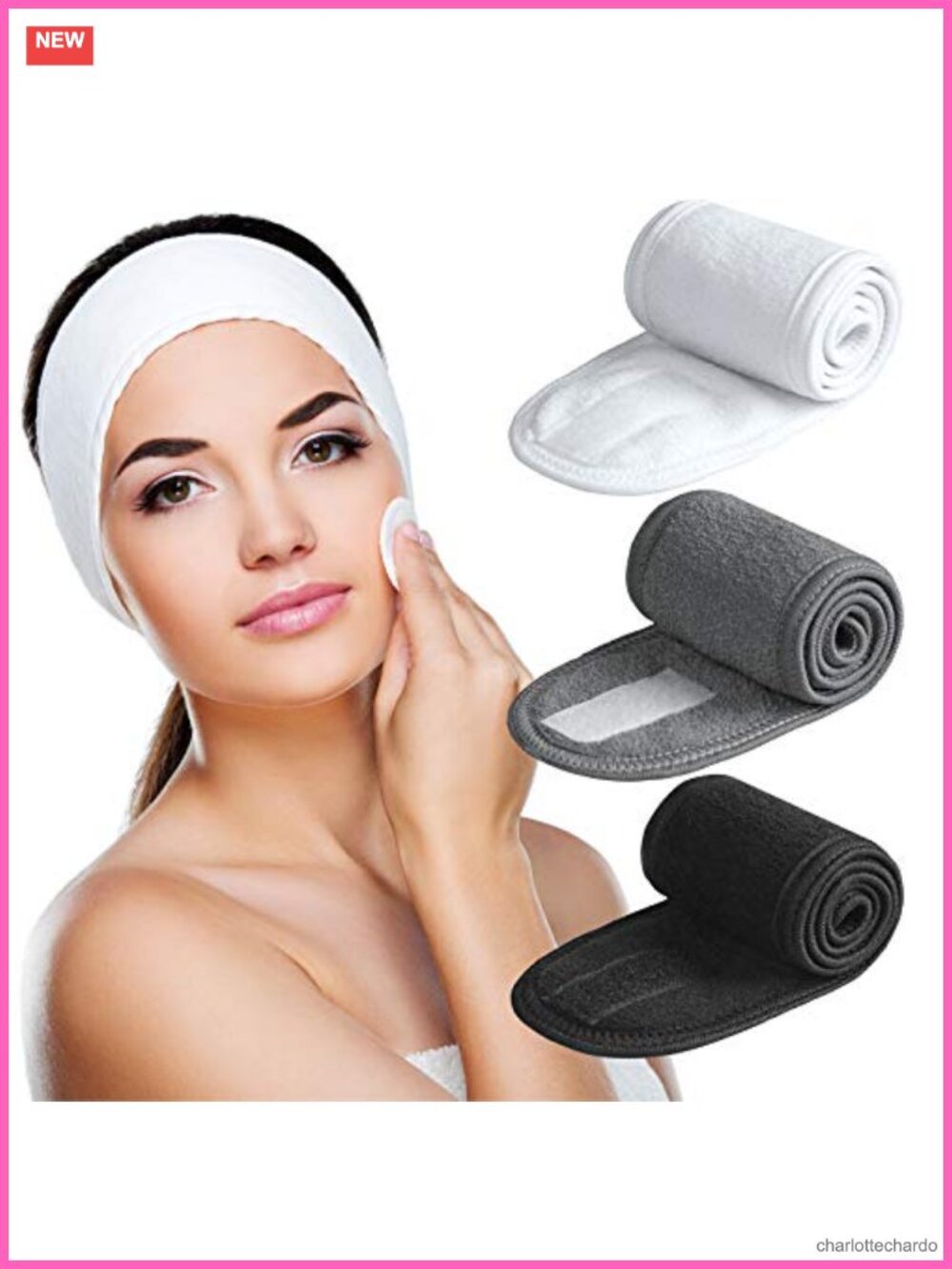 Soft Microfiber Spa Headband Adjustable Terry Cloth for Face Washing
